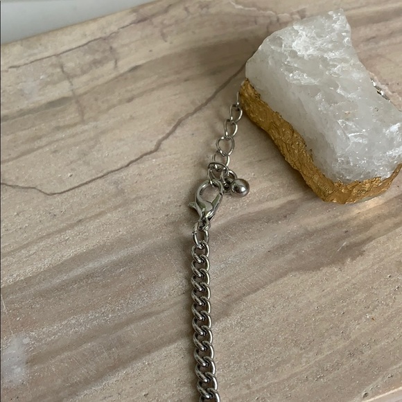 🌸2/$20🌸 Silver Diamond Block Necklace - Picture 3 of 4